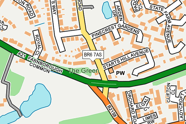BR6 7AS map - OS OpenMap – Local (Ordnance Survey)