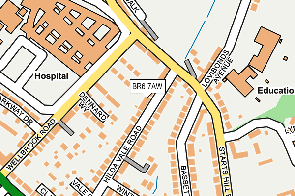 BR6 7AW map - OS OpenMap – Local (Ordnance Survey)