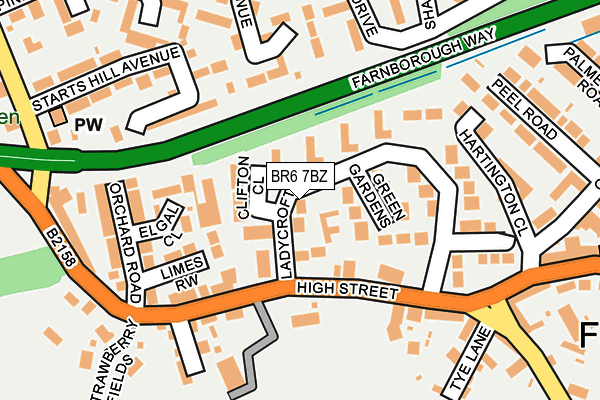 BR6 7BZ map - OS OpenMap – Local (Ordnance Survey)