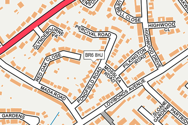 BR6 8HJ map - OS OpenMap – Local (Ordnance Survey)