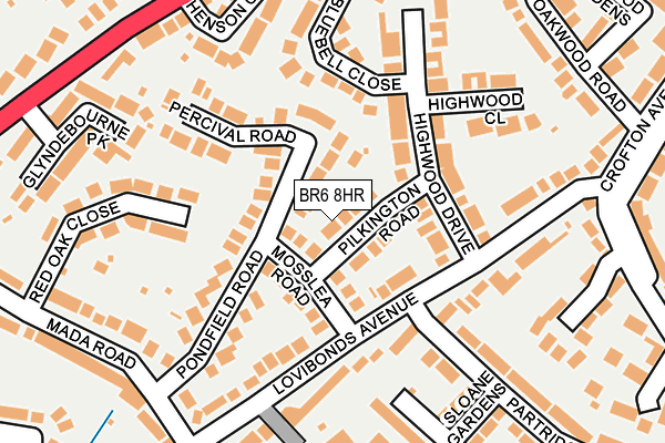 BR6 8HR map - OS OpenMap – Local (Ordnance Survey)