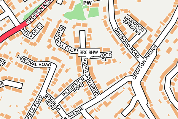 BR6 8HW map - OS OpenMap – Local (Ordnance Survey)