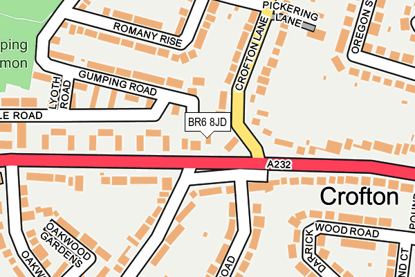 BR6 8JD map - OS OpenMap – Local (Ordnance Survey)