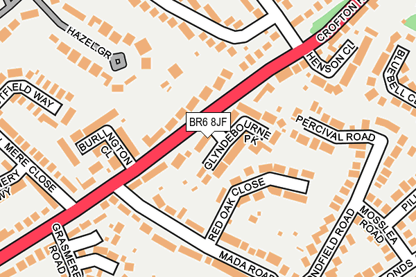 BR6 8JF map - OS OpenMap – Local (Ordnance Survey)