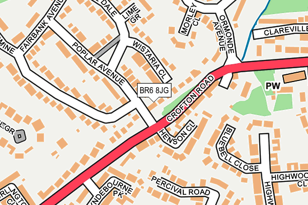 BR6 8JG map - OS OpenMap – Local (Ordnance Survey)