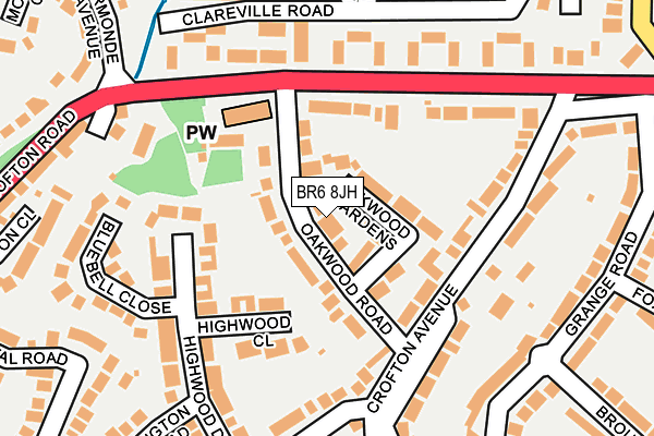 BR6 8JH map - OS OpenMap – Local (Ordnance Survey)