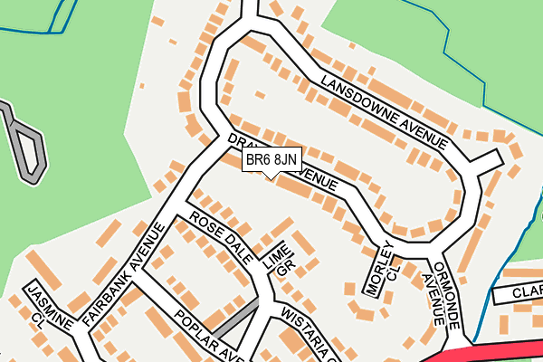 BR6 8JN map - OS OpenMap – Local (Ordnance Survey)