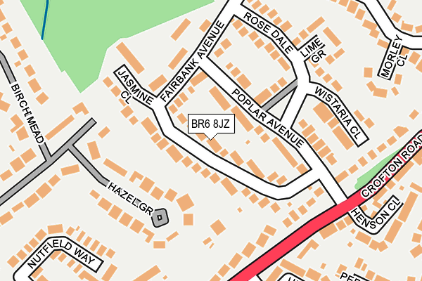 BR6 8JZ map - OS OpenMap – Local (Ordnance Survey)