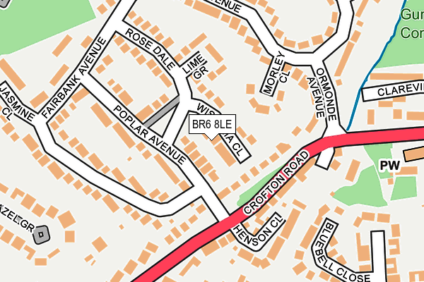 BR6 8LE map - OS OpenMap – Local (Ordnance Survey)