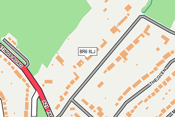 BR6 8LJ map - OS OpenMap – Local (Ordnance Survey)