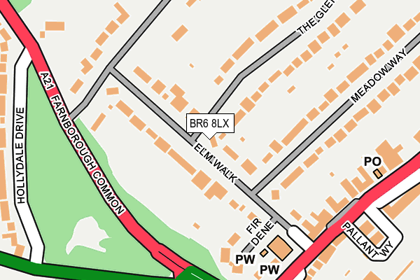 BR6 8LX map - OS OpenMap – Local (Ordnance Survey)