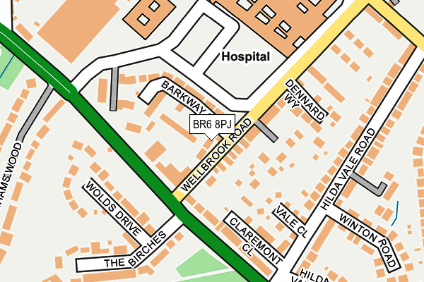 BR6 8PJ map - OS OpenMap – Local (Ordnance Survey)