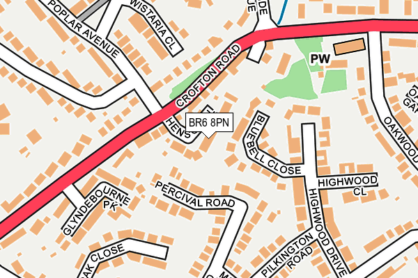 BR6 8PN map - OS OpenMap – Local (Ordnance Survey)