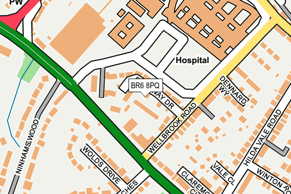 BR6 8PQ map - OS OpenMap – Local (Ordnance Survey)