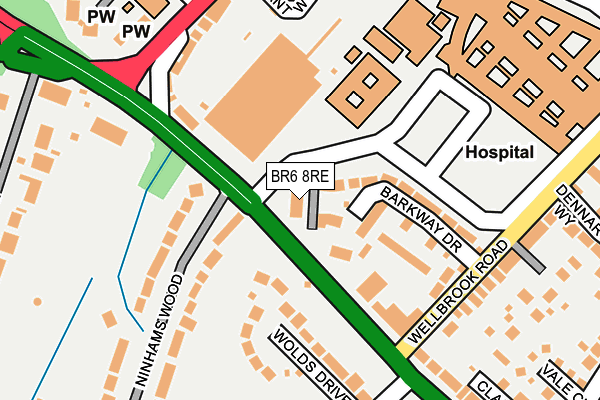 BR6 8RE map - OS OpenMap – Local (Ordnance Survey)