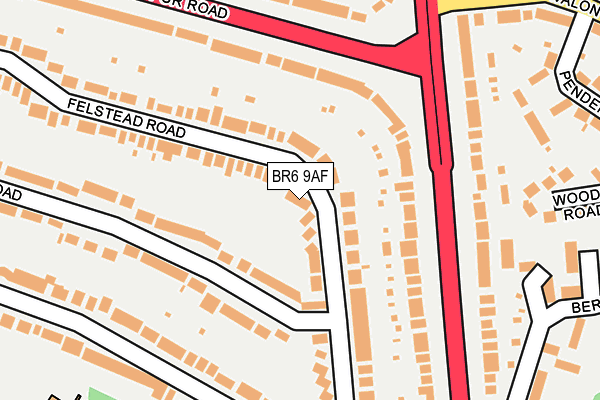 BR6 9AF map - OS OpenMap – Local (Ordnance Survey)