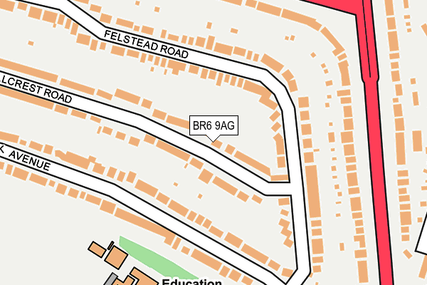 BR6 9AG map - OS OpenMap – Local (Ordnance Survey)