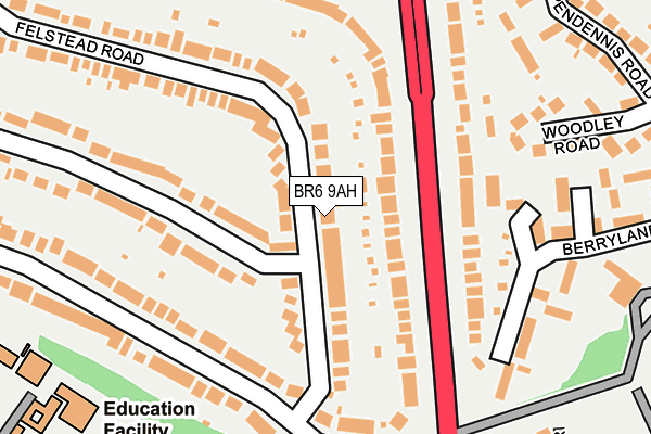 BR6 9AH map - OS OpenMap – Local (Ordnance Survey)