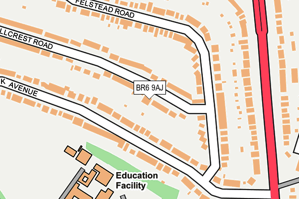 BR6 9AJ map - OS OpenMap – Local (Ordnance Survey)