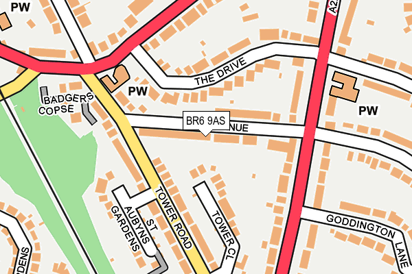 BR6 9AS map - OS OpenMap – Local (Ordnance Survey)