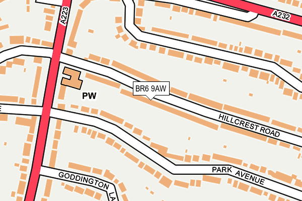 BR6 9AW map - OS OpenMap – Local (Ordnance Survey)