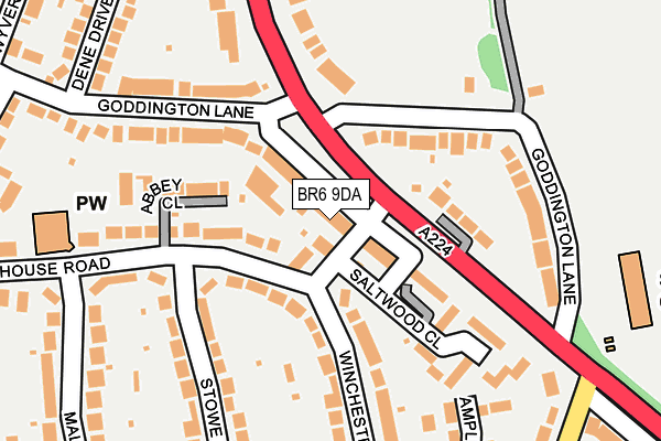 BR6 9DA map - OS OpenMap – Local (Ordnance Survey)