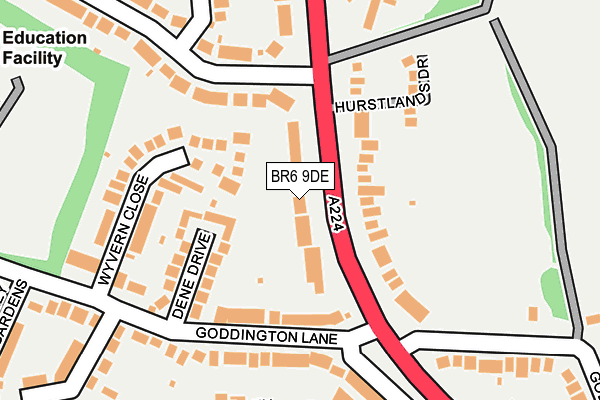 BR6 9DE map - OS OpenMap – Local (Ordnance Survey)