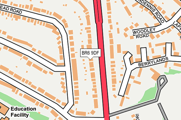 BR6 9DF map - OS OpenMap – Local (Ordnance Survey)