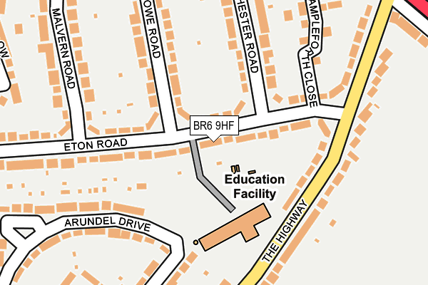 BR6 9HF map - OS OpenMap – Local (Ordnance Survey)