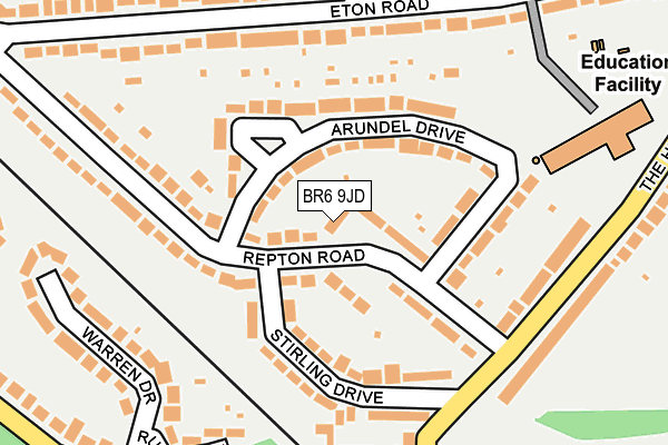 BR6 9JD map - OS OpenMap – Local (Ordnance Survey)