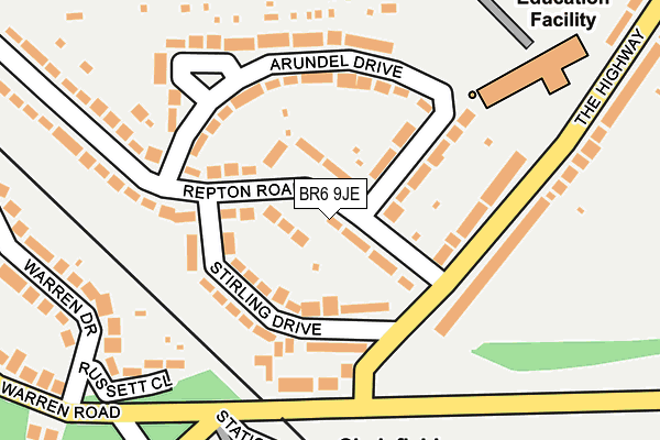 BR6 9JE map - OS OpenMap – Local (Ordnance Survey)