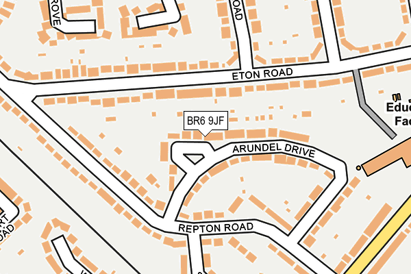 BR6 9JF map - OS OpenMap – Local (Ordnance Survey)