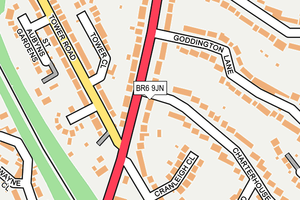 BR6 9JN map - OS OpenMap – Local (Ordnance Survey)