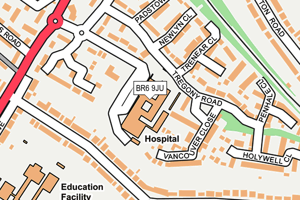 BR6 9JU map - OS OpenMap – Local (Ordnance Survey)