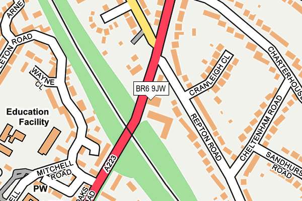 BR6 9JW map - OS OpenMap – Local (Ordnance Survey)