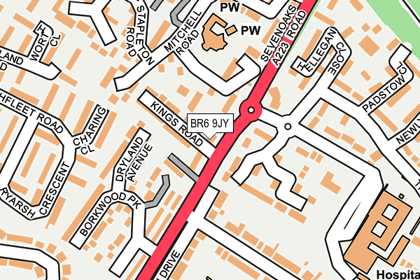 BR6 9JY map - OS OpenMap – Local (Ordnance Survey)