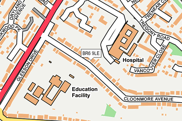 BR6 9LE map - OS OpenMap – Local (Ordnance Survey)