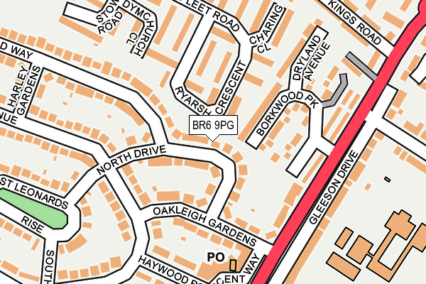 BR6 9PG map - OS OpenMap – Local (Ordnance Survey)