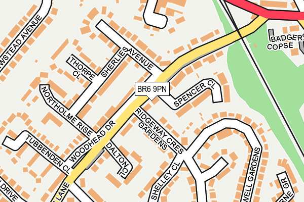 BR6 9PN map - OS OpenMap – Local (Ordnance Survey)