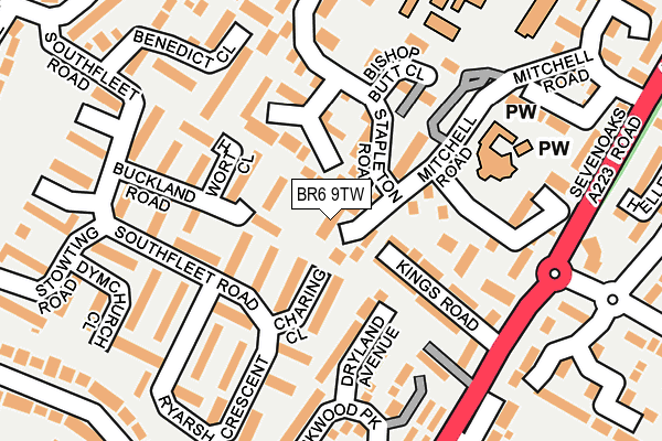BR6 9TW map - OS OpenMap – Local (Ordnance Survey)
