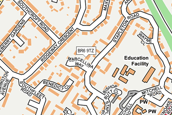 BR6 9TZ map - OS OpenMap – Local (Ordnance Survey)