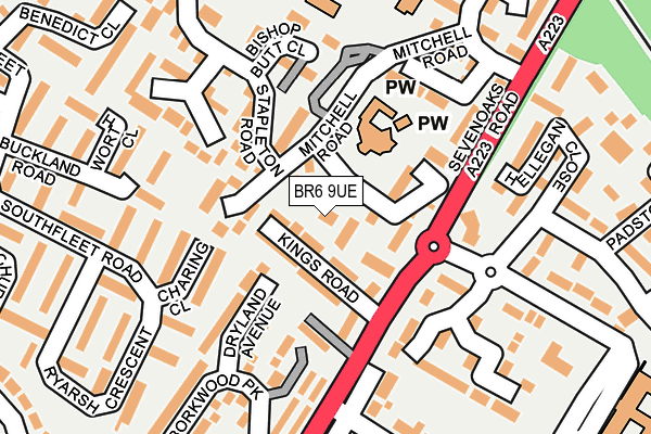 BR6 9UE map - OS OpenMap – Local (Ordnance Survey)