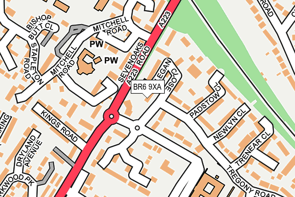 BR6 9XA map - OS OpenMap – Local (Ordnance Survey)