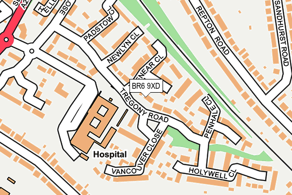 BR6 9XD map - OS OpenMap – Local (Ordnance Survey)