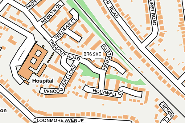 BR6 9XE map - OS OpenMap – Local (Ordnance Survey)