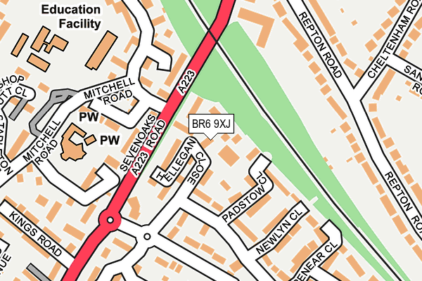 BR6 9XJ map - OS OpenMap – Local (Ordnance Survey)