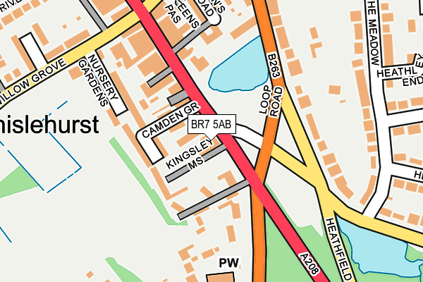 BR7 5AB map - OS OpenMap – Local (Ordnance Survey)