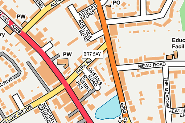 BR7 5AY map - OS OpenMap – Local (Ordnance Survey)