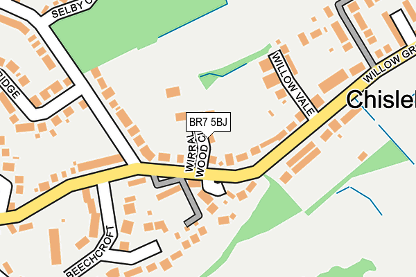 BR7 5BJ map - OS OpenMap – Local (Ordnance Survey)