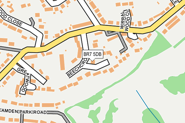 BR7 5DB map - OS OpenMap – Local (Ordnance Survey)